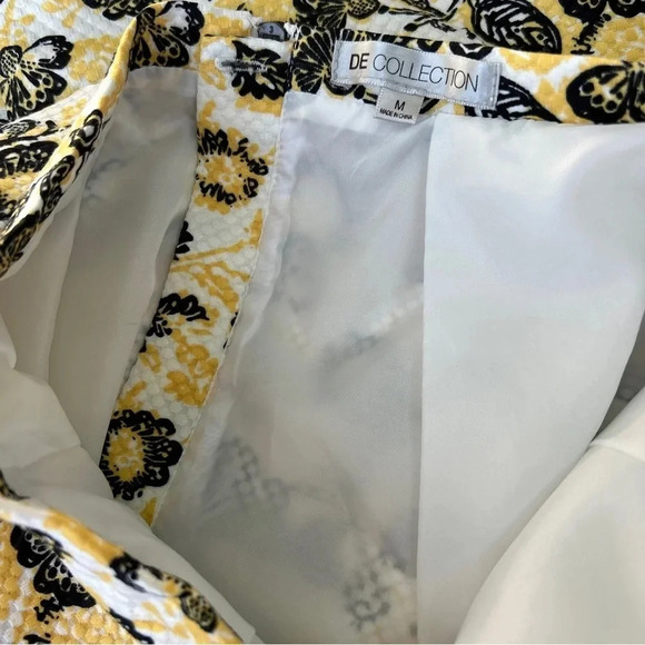 Cottagecore Print Textured A-Line Fit & Flare Classic Pleated Lined Midi Skirt M - Picture 5 of 6